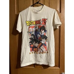 DragonBall Z Off White Character Group Tee Shirt. Men's Size M 38/40